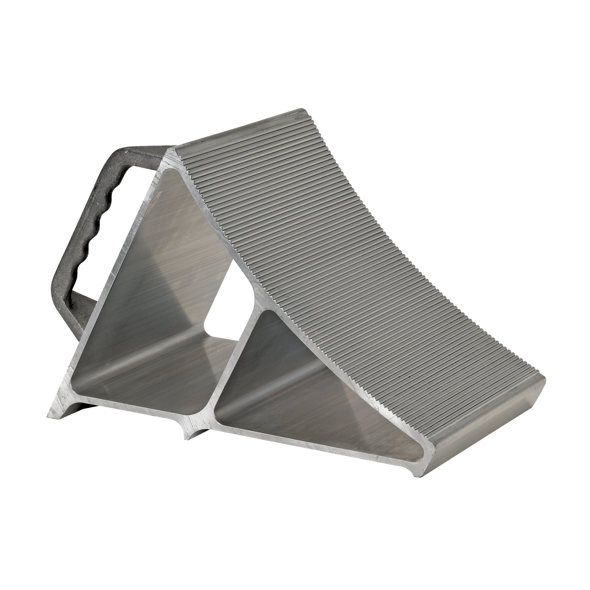 Vestil Aluminum Wheel Chock with Grip - 7in. x 8in., Handle, Model# EALUM-7-HNDG